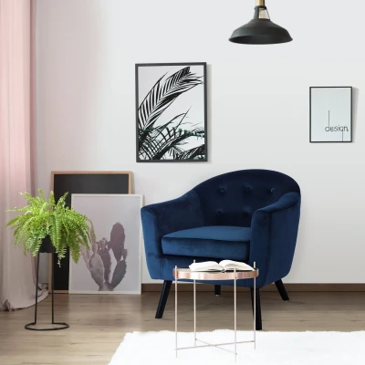 Imagen de Sofa Savoy 1 plz, terciopelo azul Menzzo