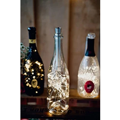 Imagen de Hellum 150605 Guirnalda de 2 botellas con temporizador AA (funciona pilas 40 ledes 4 m luz blanca cálida para personalizada decoración mesa bodas 150605)
