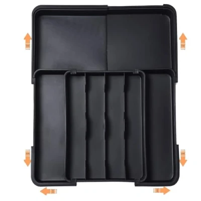 Imagen de ZHUIYIWIN Organizador de Cubiertos, Caja Organizadora para, Cubertos Para Cajon Cocina Extensible, Cubiertos Cajon, Negro X