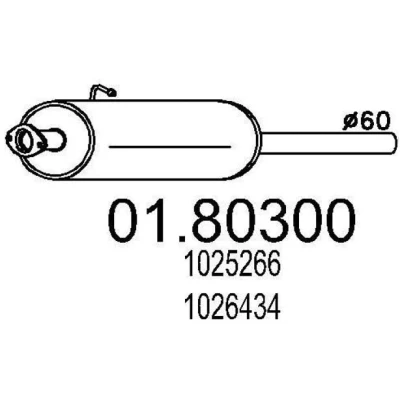 Imagen de MTS 01.80300 Silenciador Intermedio 900 FORD: Transit Mk4 Furgón