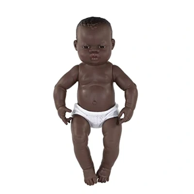 Imagen de Miniland Recién Nacido Africana Niña 40cm Neugeborenes Muñeco, Color Real, Taille Unique (31004)