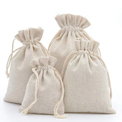 Imagen de DAHI 25pcs Bolsas de algodón con cordón Ajustable, Bolsa Regalo, Tela Manualidades, (14 x 19 cm) para Pintar, cumpleaños