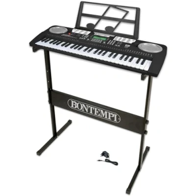 Imagen de Bontempi HarmonyLegs Teclado Digital de 54 Teclas con Patas, Conexión USB y Adaptador Red para una Armonía Completa, 690x220x700 mm