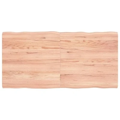 Imagen de vidaXL Tablero de Mesa, Superficie Escritorio, Repuesto, Estantería Comedor, Madera Maciza Tratada Borde Natural Marrón Claro