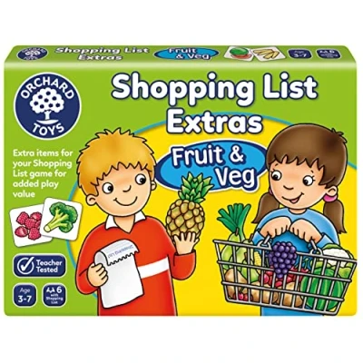 Imagen de Orchard Toys Shopping List Extras Pack Fruit &amp; Veg Educational Game for Kids, Add On to List, Age 3 7, Toddlers.
