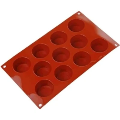 Imagen de Silikomart SF022 Mini Muffin Molde de Silicona h28mm, Ø51mm, Rojo, 51 mm