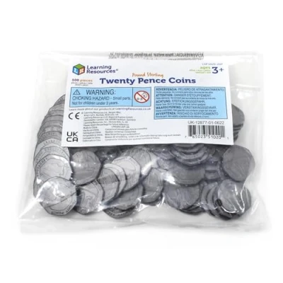 Imagen de Learning Resources Recursos de aprendizaje Monedas veinte peniques, juego 100