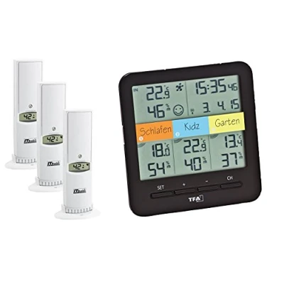 Imagen de TFA Radio Termo Higrómetro KLIMAHOME,30.3060 Control del Clima (Negro con baterías)