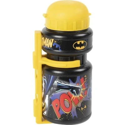 Imagen de TataWay in viaggio si cresce botella de viaje ciclo Batman niño 350 ml Superhéroes amarillo negro hombre murciélago seguridad universal bici