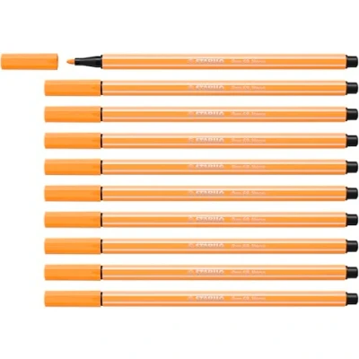 Imagen de Rotulador STABILO Pen 68 Caja con 10 unidades Color naranja fluo
