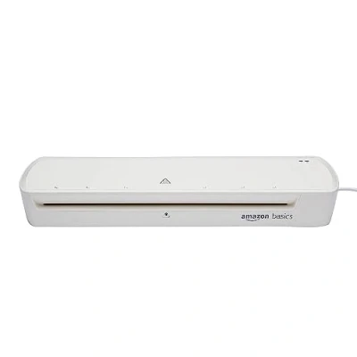 Imagen de Amazon Basics Laminadora térmica, tamaño A3, incluye 20 láminas para plastificar, Blanco