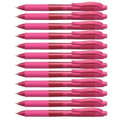 Imagen de Pentel EnerGel X Bolígrafos retráctiles (12 unidades, punta de 0,35 mm), color rosa