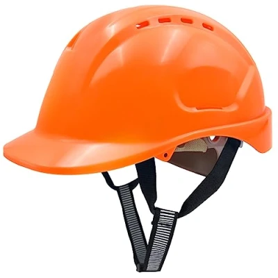 Imagen de Mustbau Casco Seguridad EN397, Obra Construcción con Correa de 6 Puntos, Diadema Ajustable 52 a 66cm Transpirable para Hombres, Mujeres Naranja