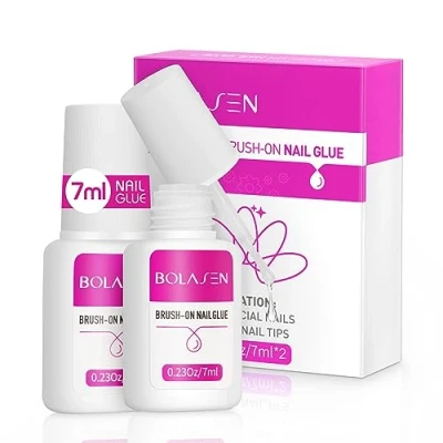 Imagen de Pegamento Para Uñas BOLASEN, Acrilicas Súper Fuerte Con Pincel, Postizas Puntas Acrílicas, Profesional Y Artificiales 2 * 7ml