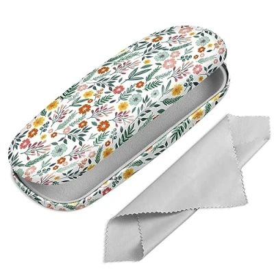 Imagen de Fintie Funda Gafas Rigida, Portátil Cuero y Sintético Estuche Rigido con Pañuelo Limpia para Mujeres Hombres