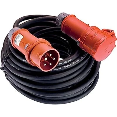 Imagen de as Schwabe 60549 Cable alargador (32 A, 10 m, con inversor de Fase), Color Negro, H07rn f 5g4