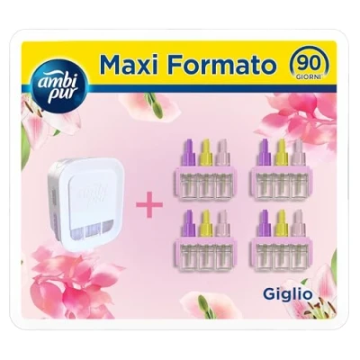 Imagen de Ambipur 3VOLUTION Ambientador Casa, Aparato Electrico + 4 recambios Aroma Brisa De Lirio 80 ml, 3 Fragancias Que Se Alternan Para Combatir Los Olores