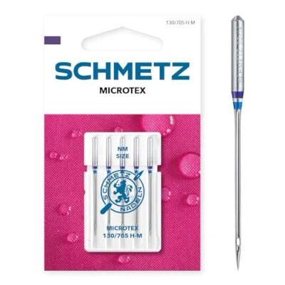 Imagen de SCHMETZ Agujas para máquinas de coser 5 Microtex 130/705 H M Grosor aguja 70/10 Compatibles con todas las domésticas convencionales