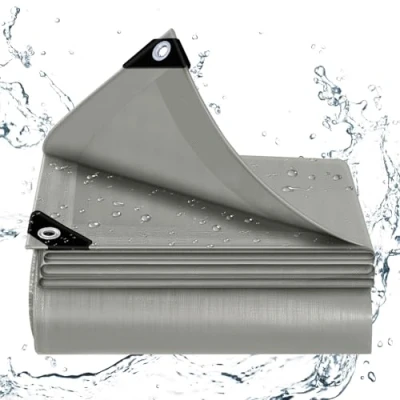 Imagen de WOLTU Lona Impermeable Exterior 1,5x6 m, de Protección PE 140 g/m², Protectora Resistente a Intemperie y Rayos UV, Tela para Jardín, Piscina Remolque, Gris