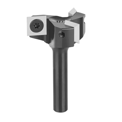 Imagen de SpeTool Fresa de Superficie Diámetro del Vástago 8 mm Corte 35 3 Insertos Carburo Tungsteno para Nivelar Madera Planear CNC Spoilboard Surfacing Aplanar