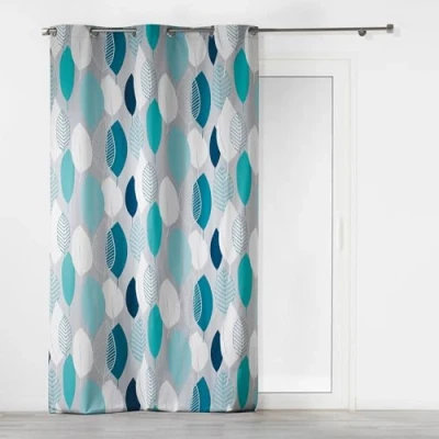 Imagen de Coton d&#039;Interieur Cortina con ojales, Algodón, Azul, 240 x 140 cm
