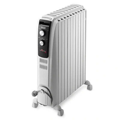 Imagen de De&#039;Longhi Dragon TRD04 1025 Calentador de aceite 2500 W (disipación calor), 1100 vatios, 52 x 16 65 cm, blanco, 230 V 50 Hz