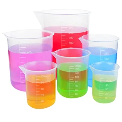 Imagen de GZLFH 6 Piezas Vasos Medidores de Plástico, Jarras Medidoras 50ml a 1000ml Tazas Transparentes para Medir Muchos Líquidos, Hornear y Laboratorio