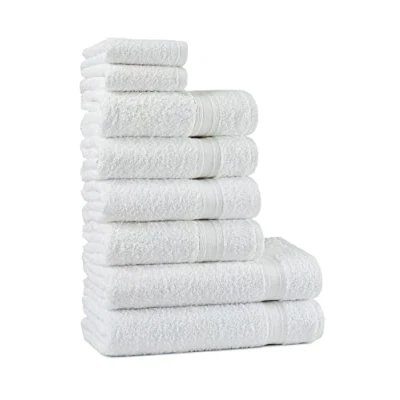 Imagen de Tuiste Juego de Toallas Blancas 8 Piezas, 2 Baño (70x140) + 4 Manos (50x90) para la Cara (30x50), Súper Suave y Altamente Absorbente, Lujosas 100% algodón