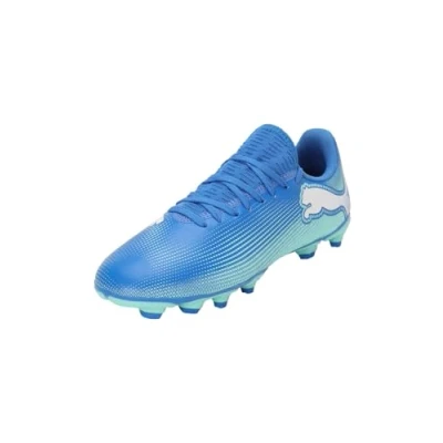Imagen de Puma Future 7 PLAY FG/AG Unisex Botas de fútbol con tacos para niños, Talla: 28, Hyperlink blue/mint/white Zapatos