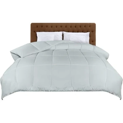 Imagen de Utopia Bedding Edredón Acolchado 200x200 cm, Edredon Cama 105/120, Relleno Nórdico 200 gr/m² en 100% Microfibra (Gris Claro)