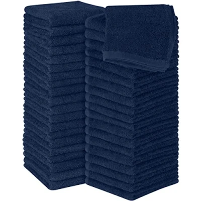 Imagen de Utopia Towels Juego de Toallas Algodón 100% Ring Spun, Altamente Absorbentes, Faciales Suaves (30 x 30 cm) (60 Paquetes, Azul Marino)