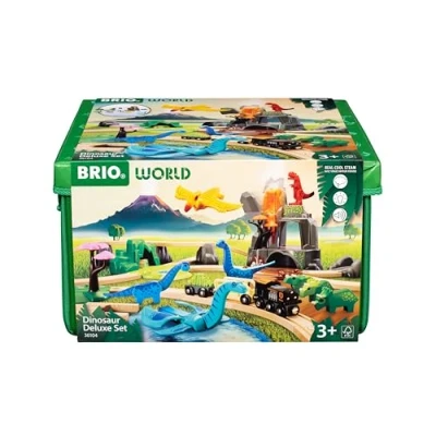 Imagen de BRIO Kit de Construcción Jurásico Deluxe, Circuito Tren, Dinosarios, Volcán con Sonidos, Accesorios, Niños 3 Años o más