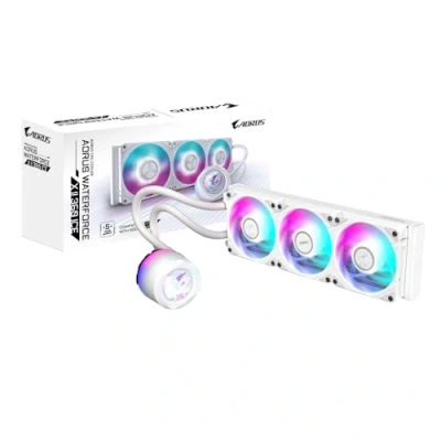 Imagen de GIGABYTE Refrigeración líquida AIO AORUS WATERFORCE X II 360 Ice para CPU 3 Ventiladores ARGB de 120 mm, Pantalla LCD a Todo Color, Mecanismo Bloqueo magnético, Daisy Chain