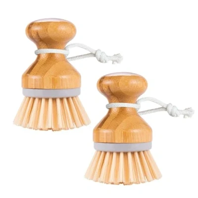 Imagen de 2 cepillos para lavar platos, cepillo madera, de limpieza verduras, lavavajillas cocina, creativo en forma hongo limpiar ollas