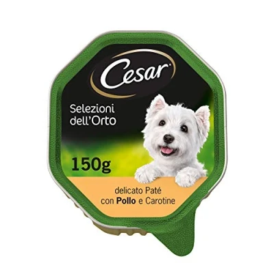Imagen de Cesar Selección del huerto Comida para Perro con Pollo, Zanahorias y Hierbas de Provenza, 14 x 150 g