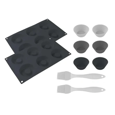 Imagen de Cecotec Accesorios para Freidoras sin Aceite Air Fryer Cecofry SweetBake XL Pack Accessories. Moldes de Silicona alta calidad y libres BPA donas magdalenas, pinceles