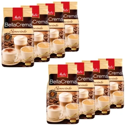 Imagen de Melitta BellaCrema Speciale Café en grano (suave, 8 envases, 1000 g)