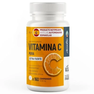 Imagen de Vitamina C 1000mg, 160 Comprimidos Veganos con Bioflavonoides, on Bioflavonoides y Rosal Silvestre. C, Contribuye al Funcionamiento Normal del Sistema Inmunitario. Extra fuerte, Agocap