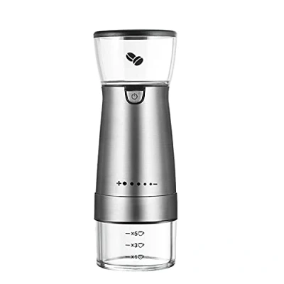 Imagen de JMSL Molinillo de café eléctrico, molinillos Cafe doméstico pequeño automático, Manual, cafetera con 5 ajustes molienda precisos,A