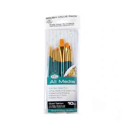 Imagen de Royal &amp; Langnickel RSET 9155 Set de brochas, taklon (10 piezas) color dorado