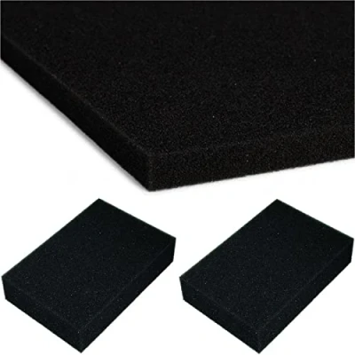Imagen de mmasport Goma de pluma negra para relleno espuma expandida, cojines sofás, sillas, palés, jardín, protección embalaje, modelismo, densidad 21 kg/m3 (40 x 30 2 cm (2 unidades)