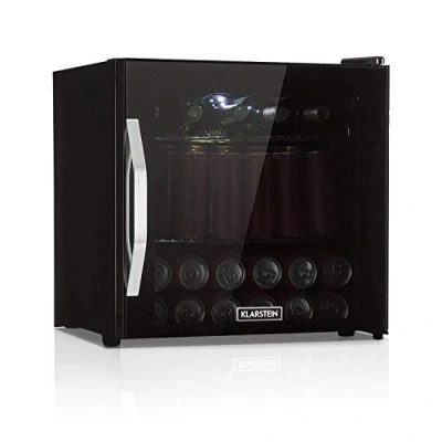 Imagen de KLARSTEIN Nevera Pequeña Puerta Cristal Habitaciones, Portatil Electrica, Mini para Bebidas, Frigorificos Pequeños 47L, Frigorifico con Estantes, Neveras Pequeñas