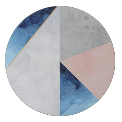Imagen de CREATIVE TOPS Juego de 4 manteles Individuales Redondos con Respaldo Corcho, 29 cm, Color Azul y Gris