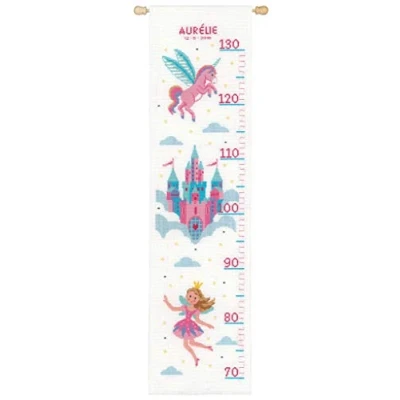 Imagen de Vervaco Stickpackung Einhorn, Zählmuster Kit au Point compté Princesse &amp; Licorne, Algodón, Multicolor, 18.0 x 70.0 0,3 cm