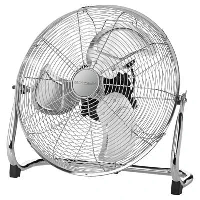 Imagen de Ventilador Industrial Suelo, Silencioso, Diámetro Exterior 45cm, 3 Aspas Metálicas, Velocidades, Sistema Seguridad, Cuerpo Cromado Metálico Proficare Vl 3066wm 100w
