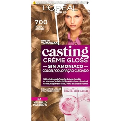 Imagen de L&#039;Oreal Paris Casting Creme Gloss, Tinte 700, Rubio Louro, 1 Unidad (Paquete de 1)