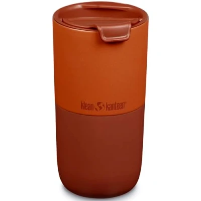 Imagen de Klean Kanteen Rise Vaso de acero inoxidable con tapa abatible 16 onzas, esmalte otoñal