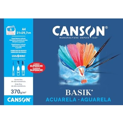 Imagen de Canson Acuarela Basik , Minipack A4, 6 Hojas 370 g