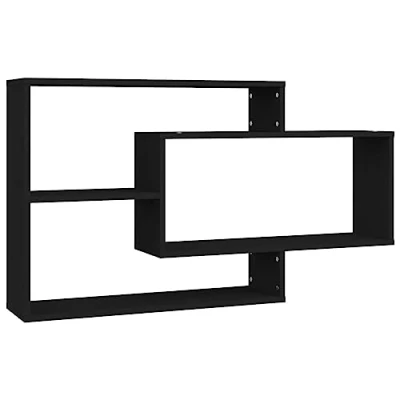 Imagen de vidaXL Estantes de Pared Contrachapada Mobiliario y Decoración Ideal Elegante Práctico Versátil Atractivo Robusto Resistente Negro 104x20x58,5