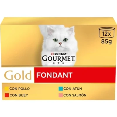 Imagen de Purina Gourmet Gold Fondant, Comida Húmeda para Gato Pack Surtido, 8 x 12 latas de 85g (96 latas)